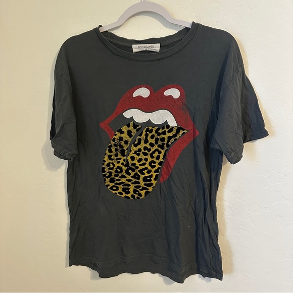 Daydreamer for Free People Rolling Stones Leopard Tongue Tee - Picture 6 of 6